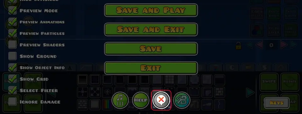 Death Marker button in the editor pause menu